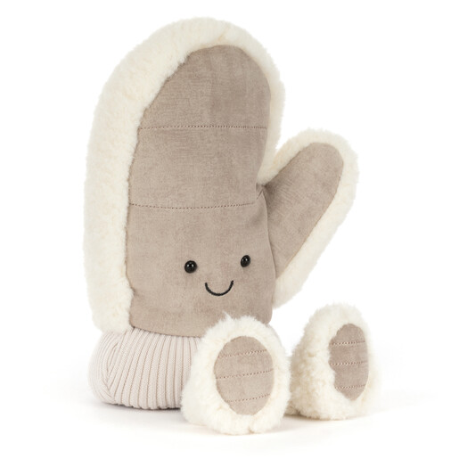 Jellycat Amuseables mitten soft toy with fleece trim and corduroy booties