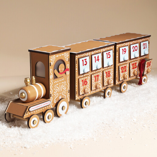 wooden train advent calender