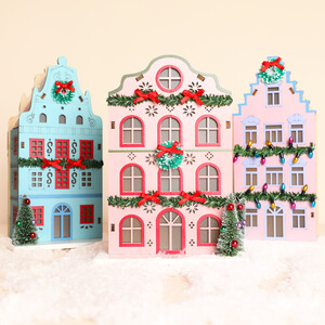 Wooden Pink House LED Light Decoration