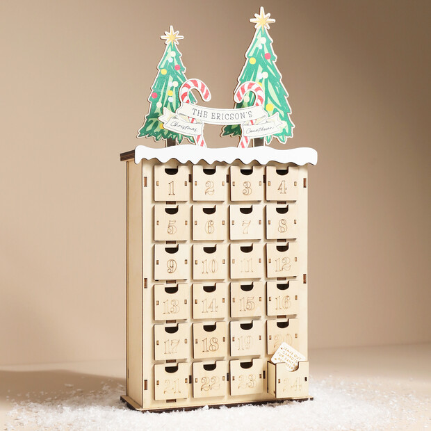 Personalised Name Candy Cane Topper Advent Calendar
