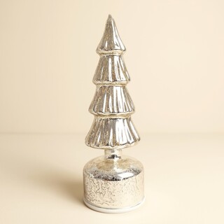 LED Powered Silver Christmas Tree Rotating Light