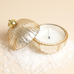 Gold Glass Faux Bauble LED Candle
