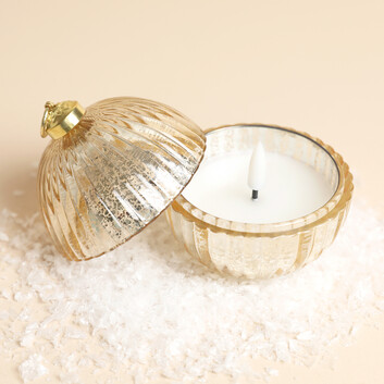 Faux Gold Glass Bauble LED Candle