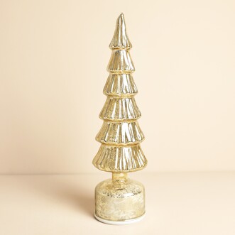 LED Powered Gold Christmas Tree Rotating Light
