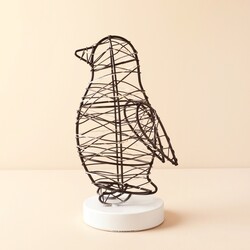 Battery Powered Black Wire Penguin Light