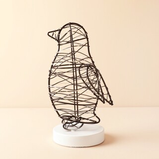 Battery Powered Black Wire Penguin Light