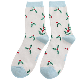 Miss Sparrow Christmas Holly Socks in Multi