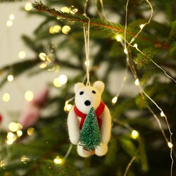 Felt Christmas Tree Polar Bear Hanging Decoration