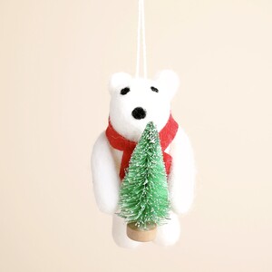 Felt Christmas Tree Polar Bear Hanging Decoration