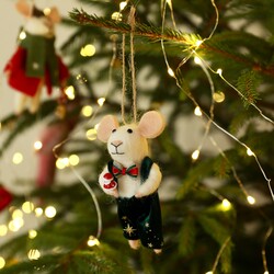 Felt Dungaree Mouse Hanging Decoration