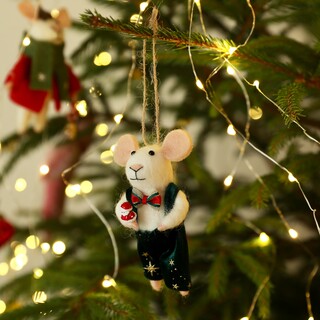 Felt Dungaree Mouse Hanging Decoration