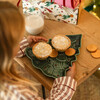 lifestyle shot of green ceramic plate