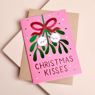 Stormy Knight Christmas Kisses Greetings Card