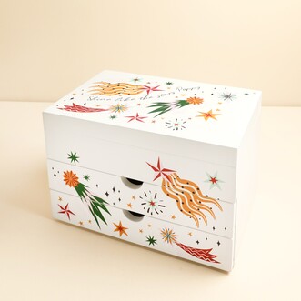 Personalised Name White Shooting Star Jewellery Box