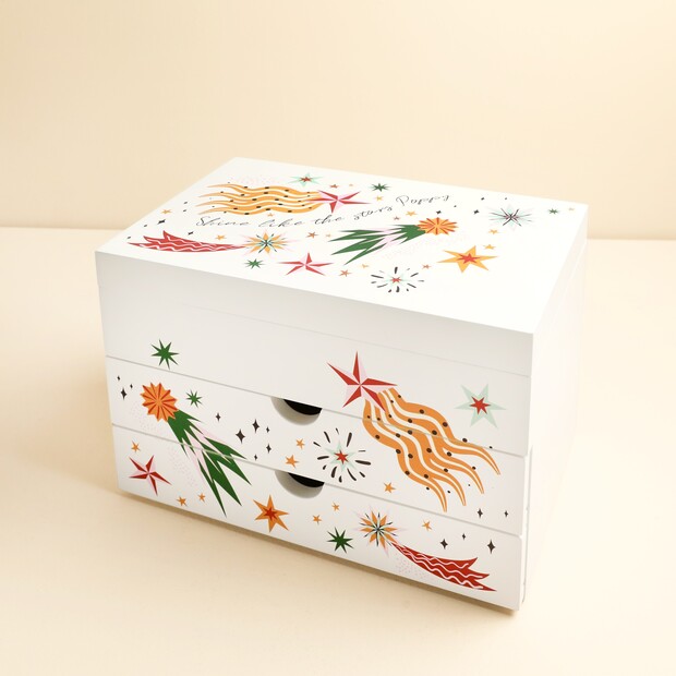 Personalised Name White Shooting Star Jewellery Box