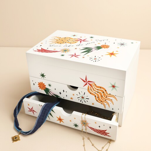personalised starry print jewellery box