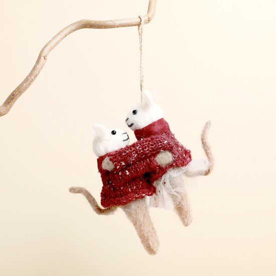 Felt Dancing Mice Hanging Decoration