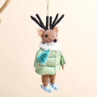 Felt Ski Jacket Reindeer Hanging Decoration