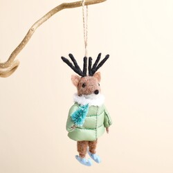 Felt Ski Jacket Reindeer Hanging Decoration