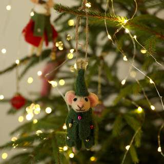 Felt Christmas Tree Mouse Hanging Decoration