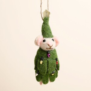 Felt Christmas Tree Mouse Hanging Decoration