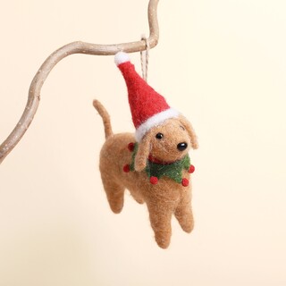 Felt Santa Hat Dog Hanging Decoration