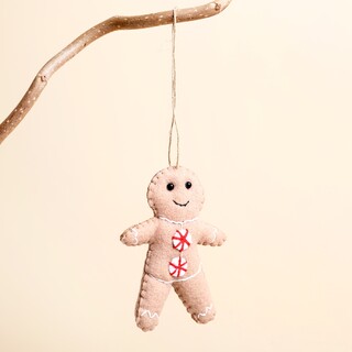 Felt Gingerbread Man Christmas Hanging Decoration