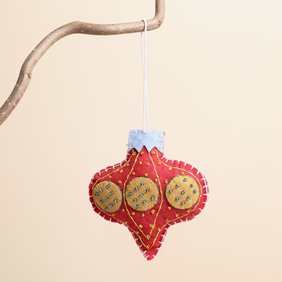 Felt Beaded Bauble Hanging Decoration