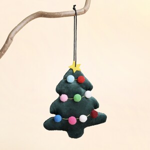 Velvet Pom Poms Christmas Tree Hanging Decoration