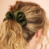 shot of scrunchie on blonde hair 