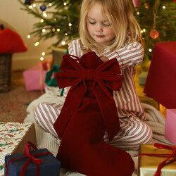 Large Red Velvet Bow Stocking