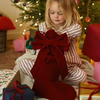 Large Red Velvet Bow Stocking