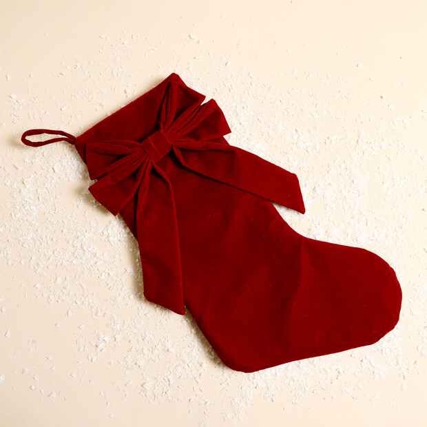 Large Red Velvet Bow Stocking