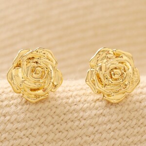 Tiny Birth Flower Stud Earrings in Gold - June Rose