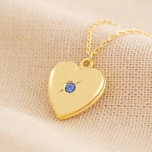 Gold September Heart Locket necklace