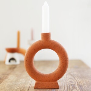 Terracotta Donut Candlestick Holder