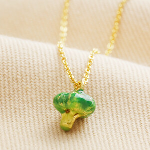 Broccoli Pendant Necklace in Gold