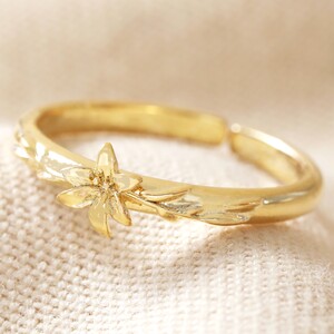 Birth Flower Ring May Lily Gold