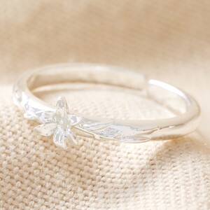 Birth Flower Ring May Lily Silver