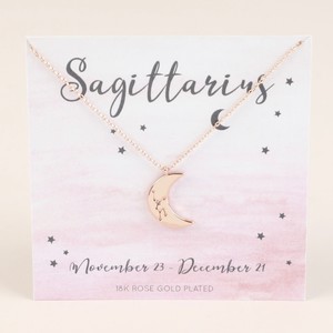 Rose Gold Constellation Moon Pendant Necklace - Sagittarius