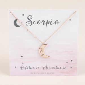Rose Gold Constellation Moon Pendant Necklace - Scorpio