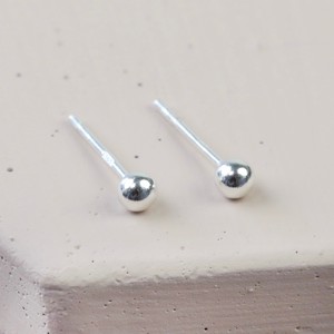 Sterling Silver Shiny Medium Ball Stud Earrings 