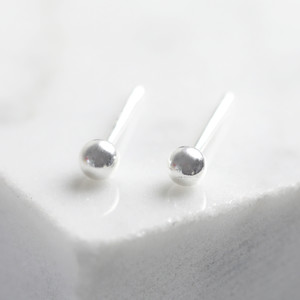 Sterling ball earrings pair