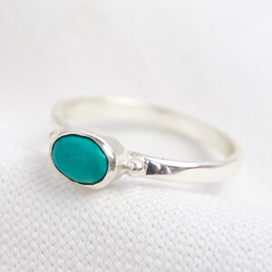 December Turquise ring in Sterling silver 7