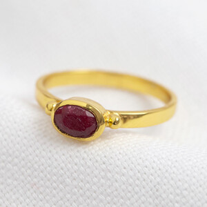 July Ruby Red Ring in 14ct Gold Vermeil M/L