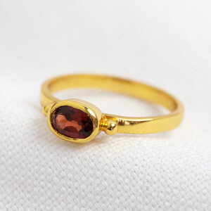 January Garnet Red Ring 14ct Gold Vermeil 7
