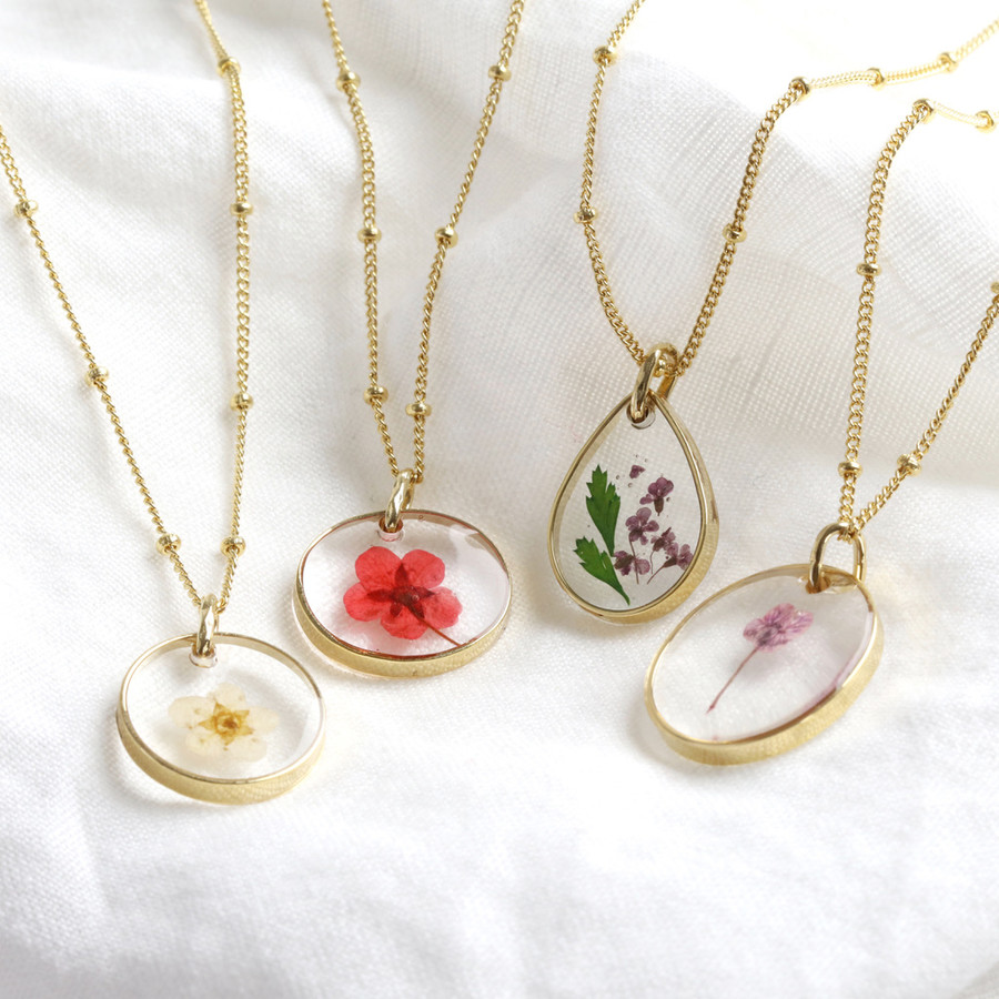 24hrs fast shipping | Birthflower/Birth Flower Sterling Silver Necklace -  Shop emmjewel Necklaces - Pinkoi