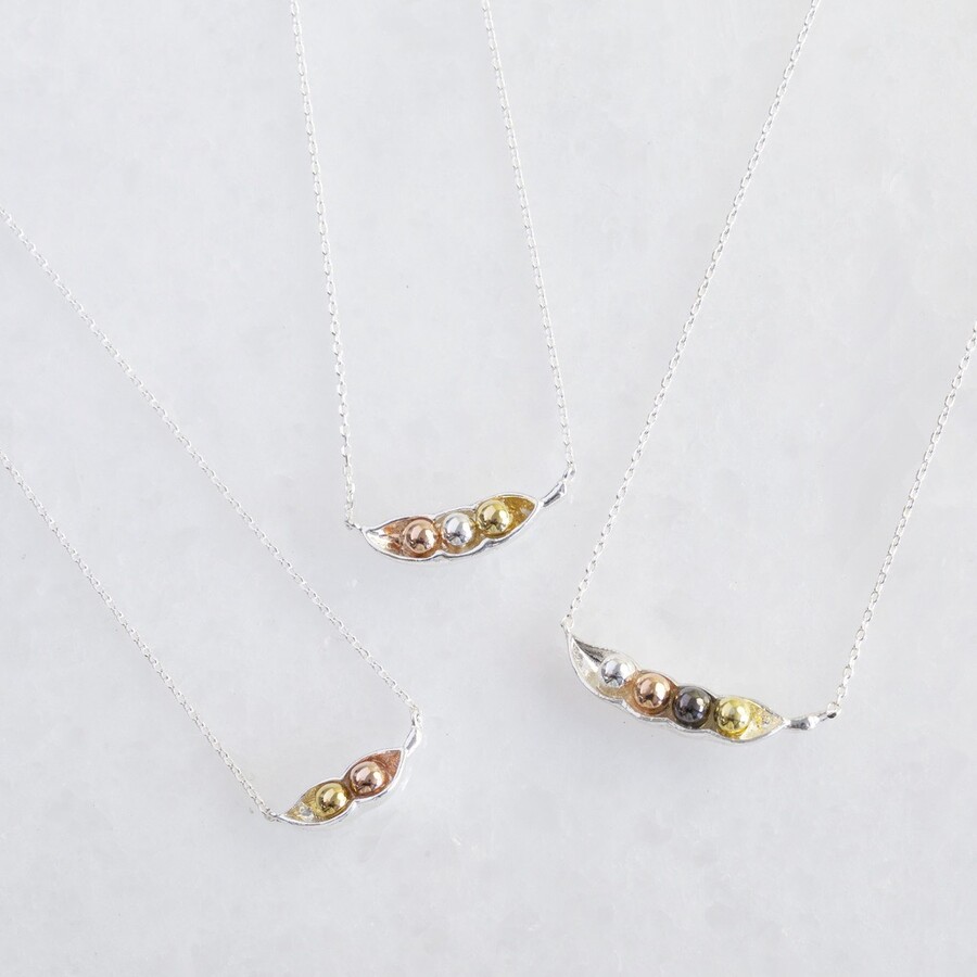 Silver Two Peas In A Pod Necklace