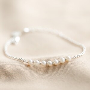 Freshwater Pearl Silver Chain Bracelet