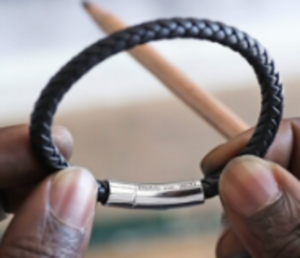 Men's Best Daddy Black Leather Bracelet 